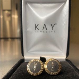 YSL button earrings